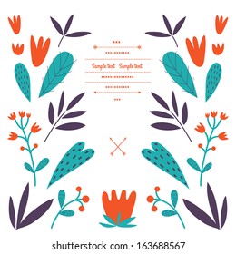 Vintage floral invitation in vector