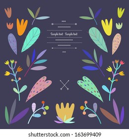 Invitación floral vintage en vector