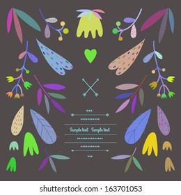 Vintage floral invitation in vector