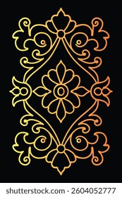 Vintage floral lace pattern ornament design.