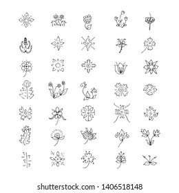 Set Flower Doodles Stock Vector (Royalty Free) 1007051533 | Shutterstock