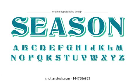 Vintage Floral Light Blue Typography Font Design