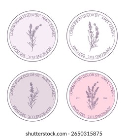 Vintage Floral Logo Design. Vintage Floral Label. Floral Line Art Illustration. Outline Labels for Packaging. Floral Sticker Design Template. Vintage Logo Design with Flowers. Natural Organic Labels