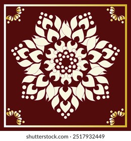 Vintage floral mandala design with ornate patterns and seamless flower elements, perfect for wallpapers or decorations