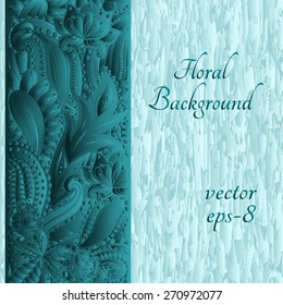 Vintage floral motif background. Ethnic ornament invitation card on the watercolor textures. Template pattern frame design for card. EPS-8 vector texture. 
