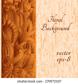 Vintage floral motif background. Ethnic ornament invitation card on the watercolor textures. Template pattern frame design for card. EPS-8 vector texture. 