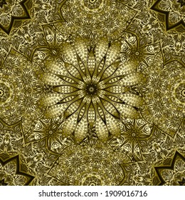 Vintage floral motif ethnic seamless background. Abstract lace pattern. Ability to edit the colors, without losing seamlessly. Hand drawing colorful mandala wallpaper.
 EPS10 vector texture.