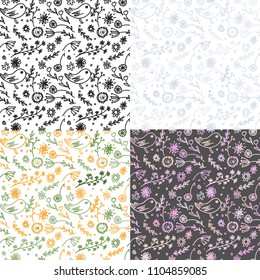 Vintage floral and natural seamless pattern for your design