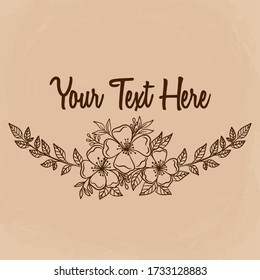 Vintage floral ornament border with hand drawn or sketchy style. best use for wedding invitations or greeting cards