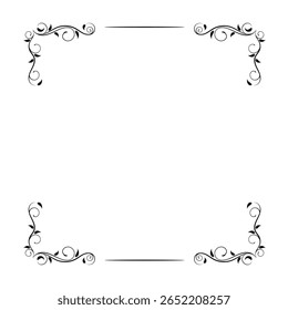 Borda de ornamento floral vintage, Elemento decorativo desenhado à mão.