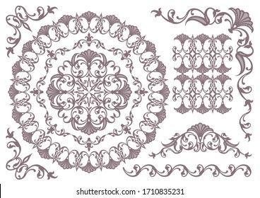 vintage floral ornament. decorative vector frames and borders.