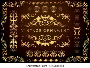 vintage floral ornament. decorative vector frames and borders.