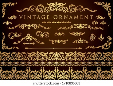 vintage floral ornament. decorative vector frames and borders.