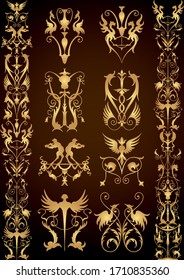 vintage floral ornament. decorative vector frames and borders.