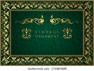vintage floral ornament. decorative vector frames and borders.