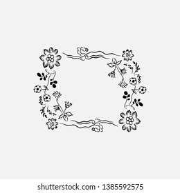 Vintage floral ornament frame vector