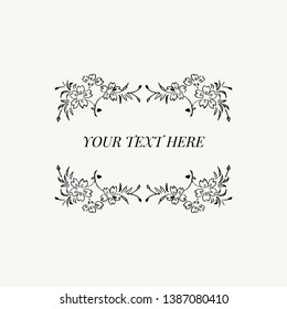 Vintage floral ornament frame vector