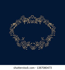 Vintage floral ornament frame vector