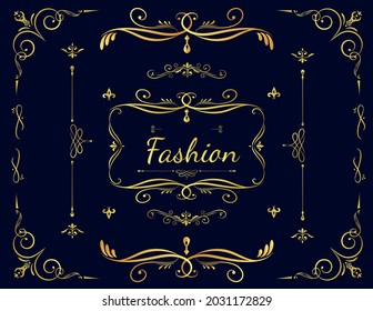 Vintage floral ornament frames with borders