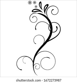 Vintage floral ornament, Hand drawn decorative element, vector illustration of floral element isolated on white background, design for page decoration cards, wedding, banner, frames