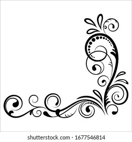 Vintage floral ornament, Hand drawn decorative element, vector illustration of floral element isolated on white background, design for page decoration cards, wedding, banner, frames