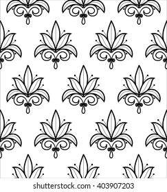 Vintage floral ornament Royal lily seamless vector wall fabric floor coverings
