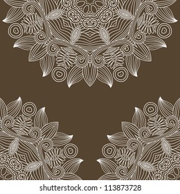vintage floral ornamental background, circle flower element