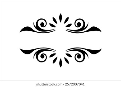 vintage floral ornaments graphic element silhouette vector art illustration