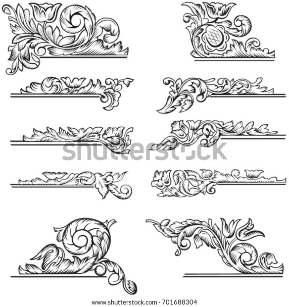 Vintage floral ornate\
decorative elements