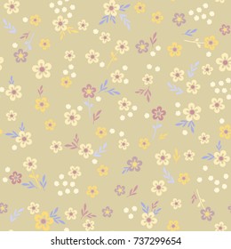 Vintage floral pattern. Cute flowers background for design fabric, paper, wallpaper, wrapping.