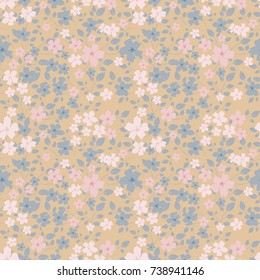 Vintage floral pattern. Cute flowers background for design fabric, paper, wallpaper, wrapping.