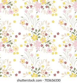 Vintage floral pattern. Cute small flowers for design fabric, paper, wallpaper.