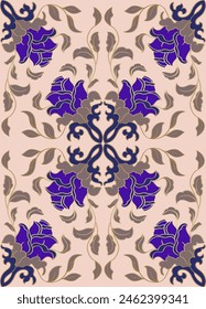 Patrón floral de Antiguas. Fondo de damasco para textil, alfombra, tapicería, Fondo de pantalla, alfombra.
