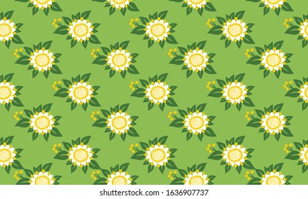 Vintage floral pattern design background for spring, with leaf and flower cute decor.