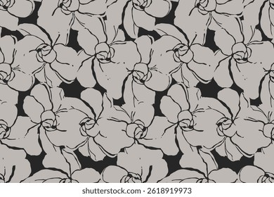 Vintage floral pattern. Hand draw flower. For print cloth. Texture design, textile, fabric, printing, rug, background, arabesque cloth 