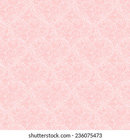 Vintage Floral Pattern. Heart Shape made of rose. Valentine's Day Background. Good for web, Print, Wrapping Paper.