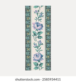 Vintage floral pattern, illustration isolated on white, vector. 