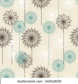 Vintage floral pattern in pastel colors. Hand drawn chrysanthemums flowers.Vector illustration for design of gift packs, wrap,  patterns fabric, wallpaper, web sites and other. 