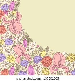 Vintage floral pattern with place for your text