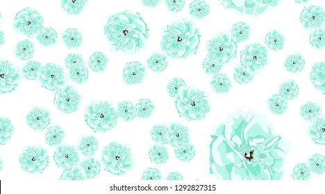 Vintage Floral Pattern, Roses in Watercolor Style. Seamless Peony, Rustic Wedding Invitation Template. Pastel Color Design. Elegant Floral Decoration, Fashion Pastel Print, Spring Flowers Pattern.