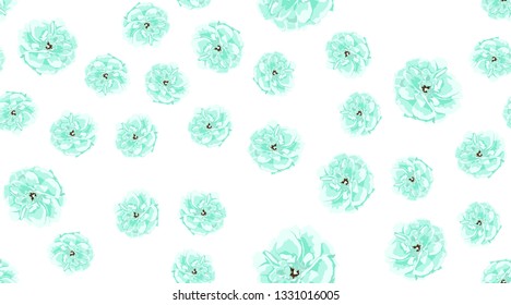 Vintage Floral Pattern, Roses in Watercolor Style. Seamless Peony, Rustic Wedding Invitation Template. Pastel Color Design. Elegant Floral Decoration, Fashion Pastel Print, Spring Flowers Pattern.
