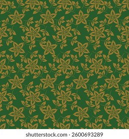 Vintage floral pattern seamless border background vector illustration batik embroidery texture style Lotus flower motifs.

