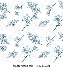 Vintage floral pattern. Seamless flower pattern on white background. Design for background,wallpaper,clothing,wrapping,fabric,Vector illustration.embroidery style.