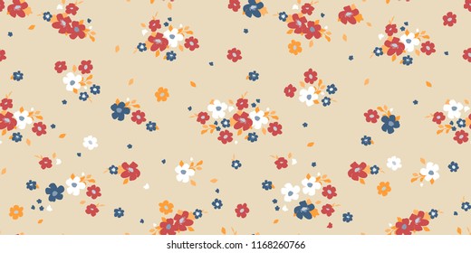 Vintage floral pattern. Seamless flowery texture for fashion prints, wrapping, textile, paper, wallpaper.