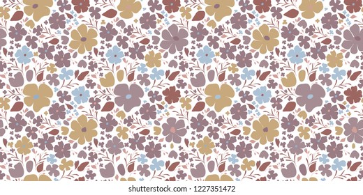 Vintage floral pattern. Seamless flowery texture for fashion prints, wrapping, textile, paper, wallpaper.