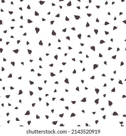 Vintage floral pattern. Seamless pattern with small foliage on a white background. Botanical print with autumn mood. Vector print