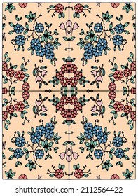 Vintage floral pattern for stained glass, txtle, wallpaper