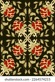 Vintage floral pattern. Template for textile, carpet, tapestry, wallpaper, rug.