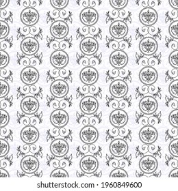 Vintage floral pattern. Vector decorative background with curls. Design for textiles, wallpaper, packaging materials. Vector illustration