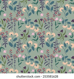 Vintage floral pattern. Vector illustration.